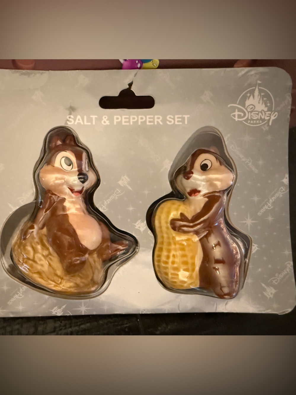 Disney Chip and Dale Ceramic Salt & Pepper Shakers - Brown & Yellow